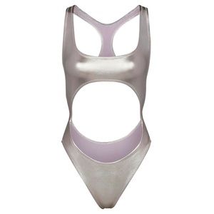 SKIMS - METALLIC CUT-OUT MONOKINI NICKEL - Size M - New with tags
